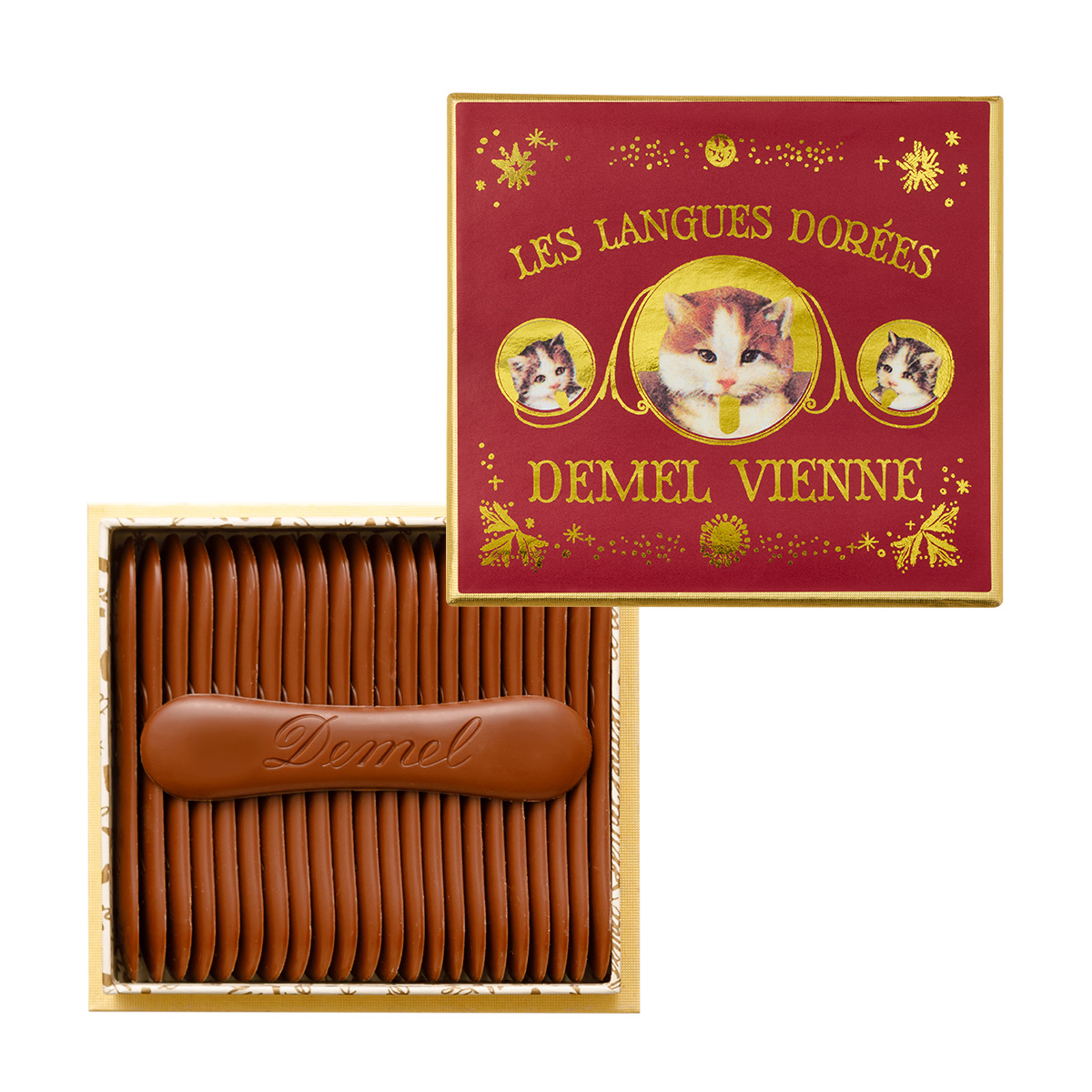 ソリッドチョコ猫ラベル ミルク（クリスマスラベル）