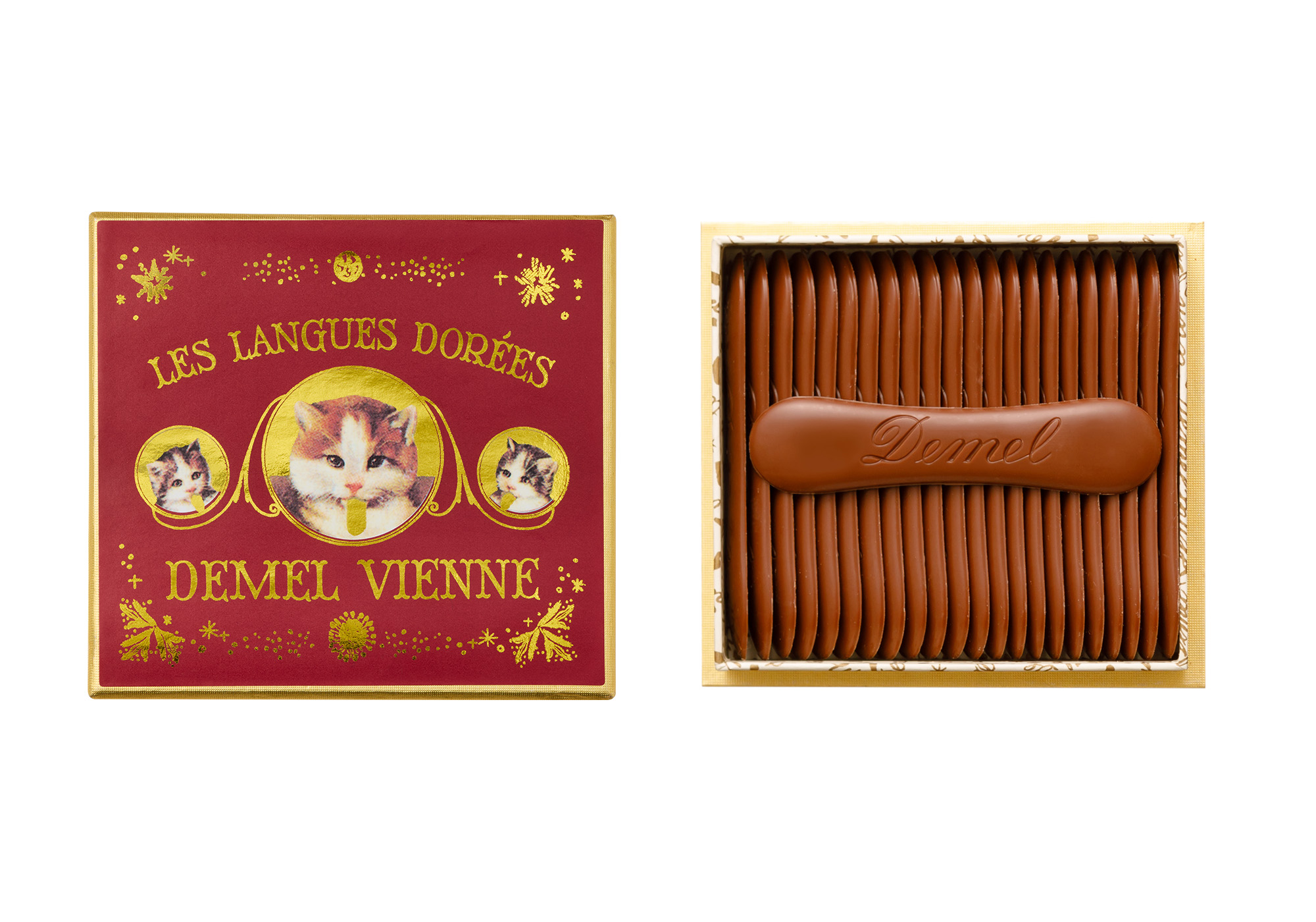 ソリッドチョコ猫ラベル ミルク（クリスマスラベル）